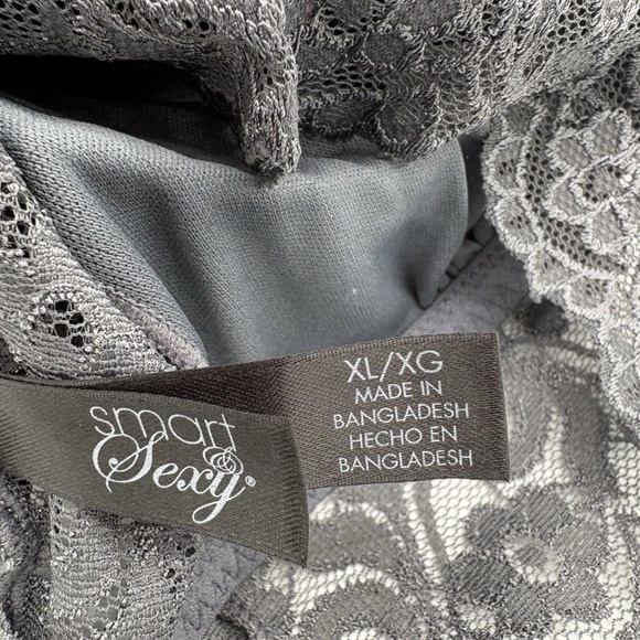 Smart & Sexy Signature Lace Bralette Charcoal Gray/silver Lace XL Lingerie - Picture 6 of 6